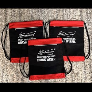 New! 🖤🤍❤️ Large 19”x16” nylon backpack drawstring sack pack